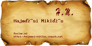 Hajmási Miklós névjegykártya